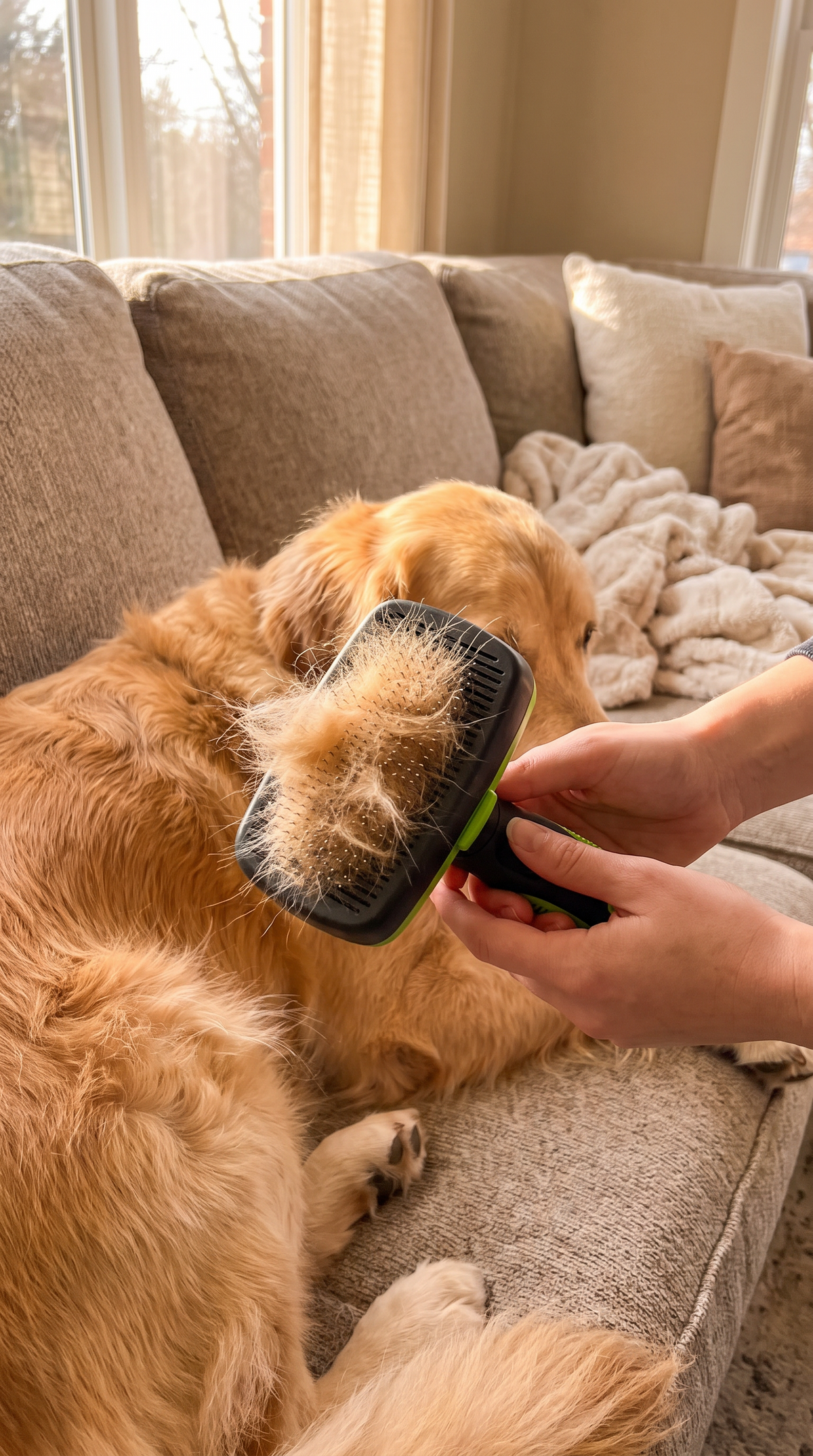 Cepillo Quitapelos Autolimpiable para Perros y Gatos