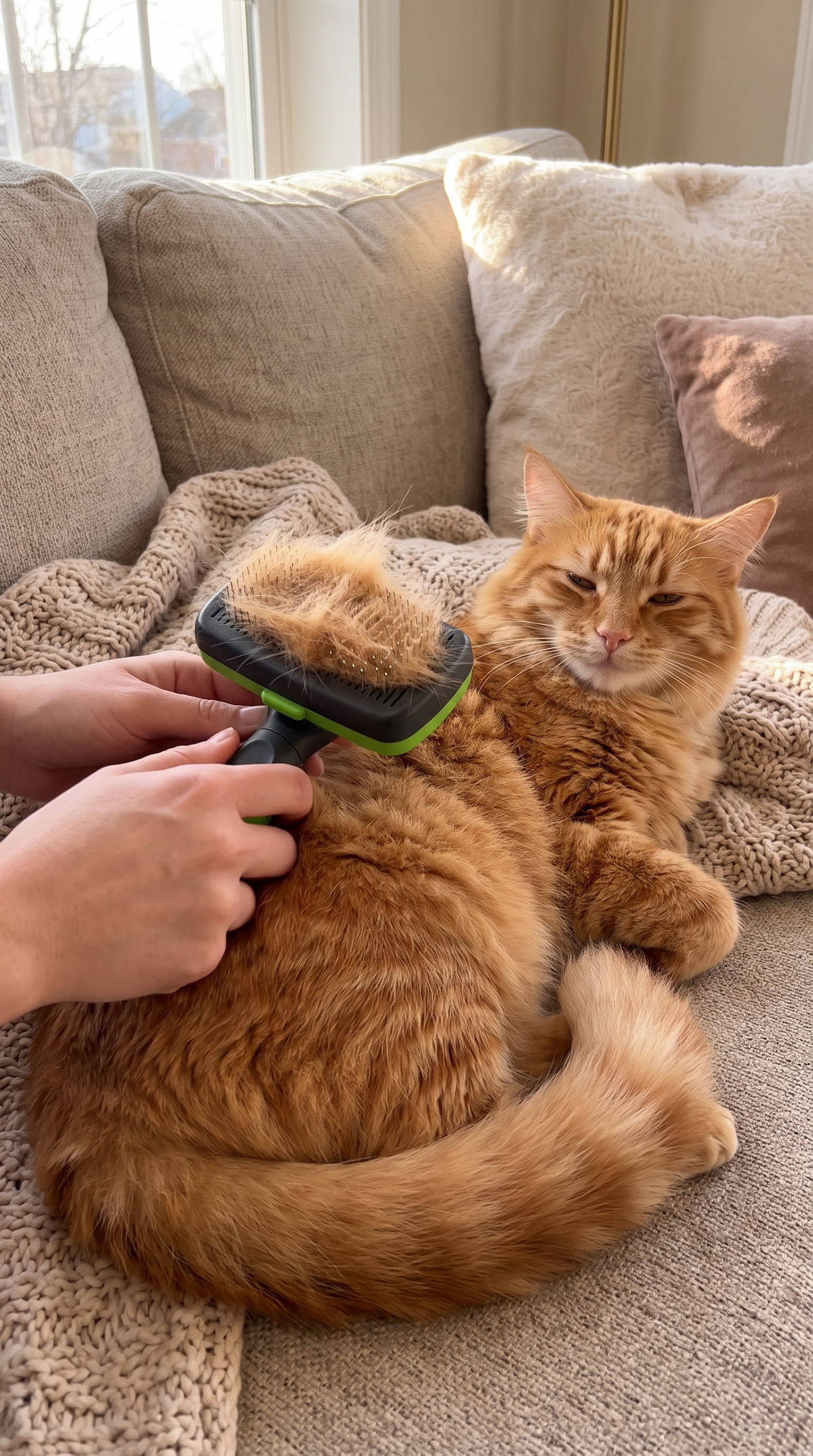 Cepillo Quitapelos Autolimpiable para Perros y Gatos